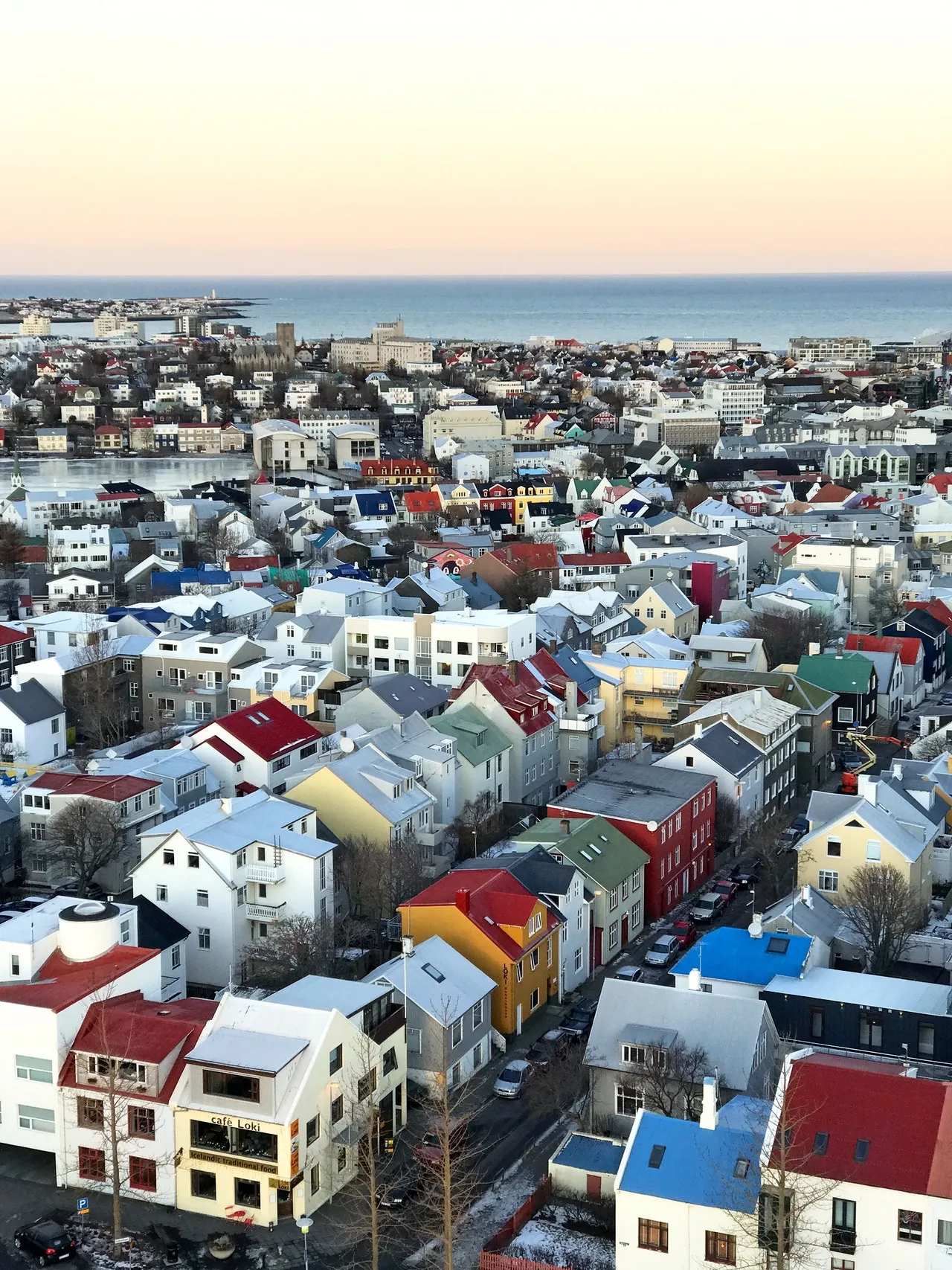 Loftmynd af miðbæ Reykjavíkur