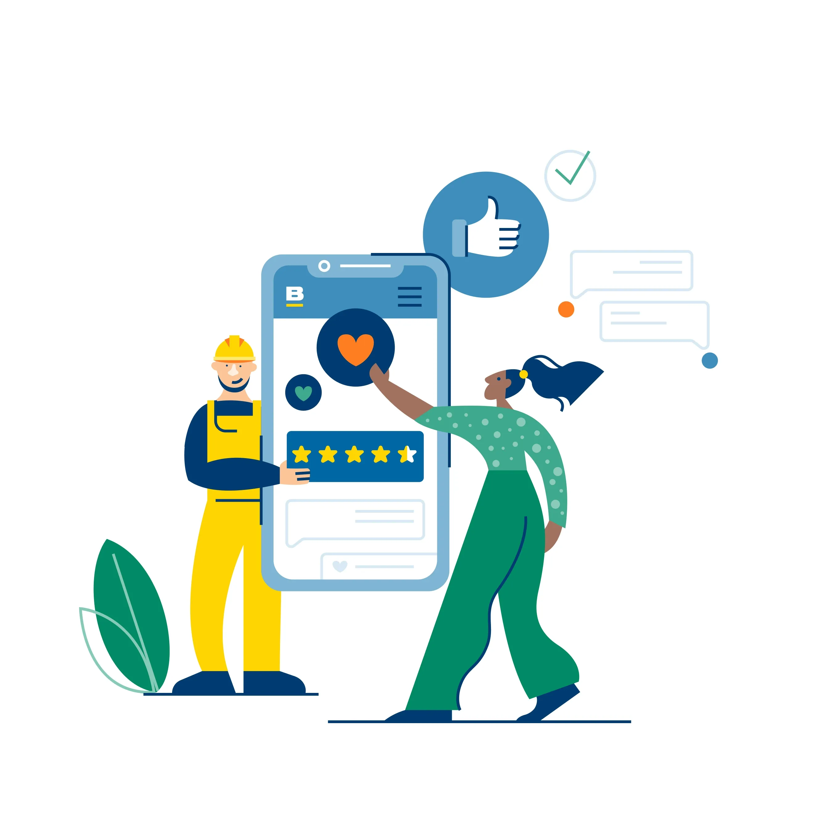 Teikning af farsíma, notendum og vefsíðu